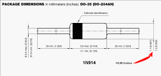 1N914 Diode dimensions